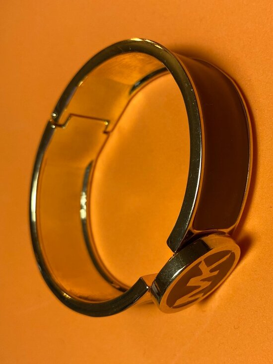 Michael Kors Hinged Brown MK logo Bracelet - Picture 2 of 4